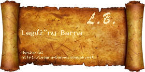 Legény Barna névjegykártya