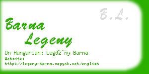 barna legeny business card